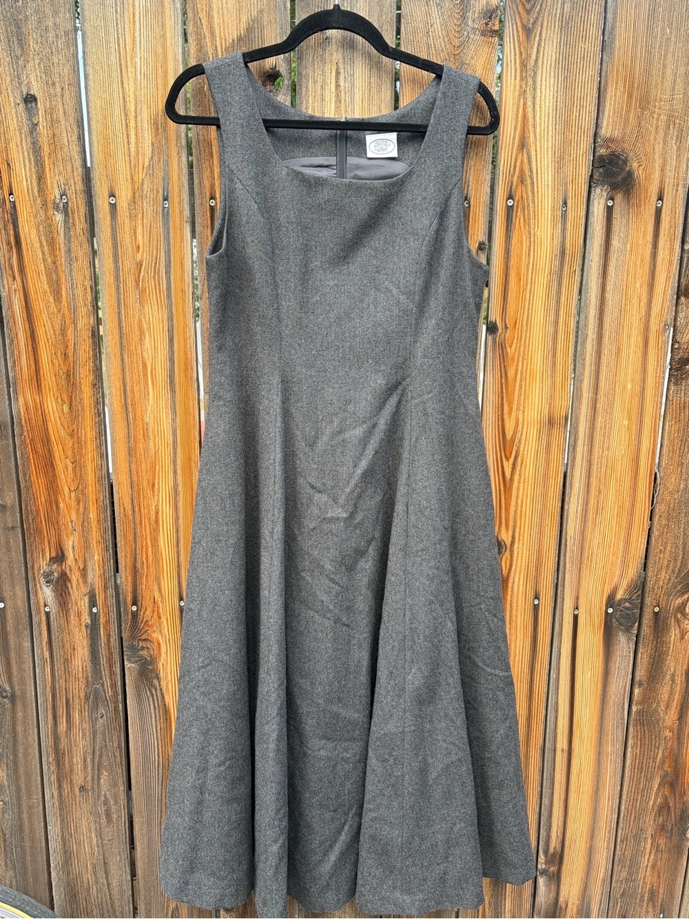 Grey wool vintage 80s/90s Laura Ashley midi dress